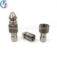 Jetter Nozzle Stainless Steel Pipe Clean Nozzle for Sewer Cleaning Quick Connector 1 Front 3 Rear or 8 Rear Jets Sewer Dredging