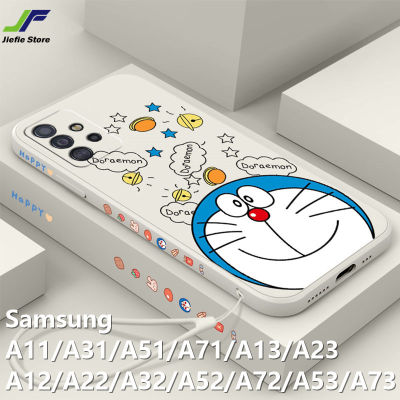 JieFie สำหรับ Samsung Galaxy A12 / A22 / A32 / A52 / A72 / A11 / A31 / A51 / A71 / A13 / A23 / A53/A73น่ารักการ์ตูน Doraemon โทรศัพท์ซิลิโคนนุ่ม + Lanyard