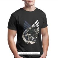 Tshirts Attack On Titan Snk Eren Cool Anime Men Graphic Pure Cotton Tops T Shirt O Neck Oversize Clothing