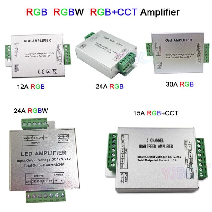 อลูมิเนียม-rgb-rgbw-rgbww-rgbcct-led-เครื่องขยายเสียง12a-15a-24a-30a-dc12v-24v-แอมป์แถบไฟ-led-power-repeater-controller