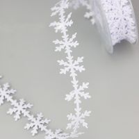 ；‘。、’ (5 Meters / Roll) 25Mm White Snowflake Rion Christmas Decoration Manual DIY Snowflake String Lace Ultrasonic Embossed Rion