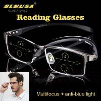 BLMUSA New Progressive Multifocal Reading Glasses Men Handsome Anti Blue Light Prescription Glasses Eye Glasses Frames For Men