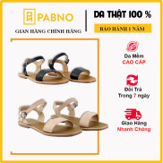 Giày Sandal Nữ Đế Bệt PABNO Da Mềm Quai Ngang Thời Trang PN15002