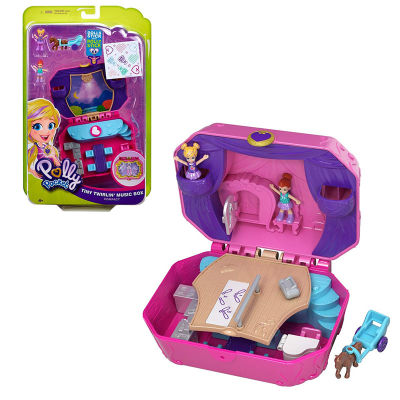 Original Mat Polly Pocket Girls House Dolls Big Million World Treasure Box Luxury Car Travel Suit Girls Toys Big Pocket World
