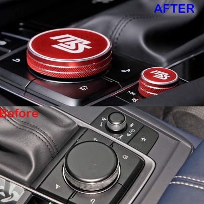 Car Multimedia Air Conditioning Volume Knob Ring Caps Replacement Accessories For Mazda 3 2019-2021 AC Climate Control Ring Protection Covers