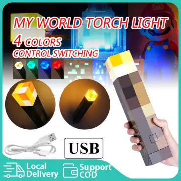  Paladone Minecraft Torch Lamp and Night Light, Wall