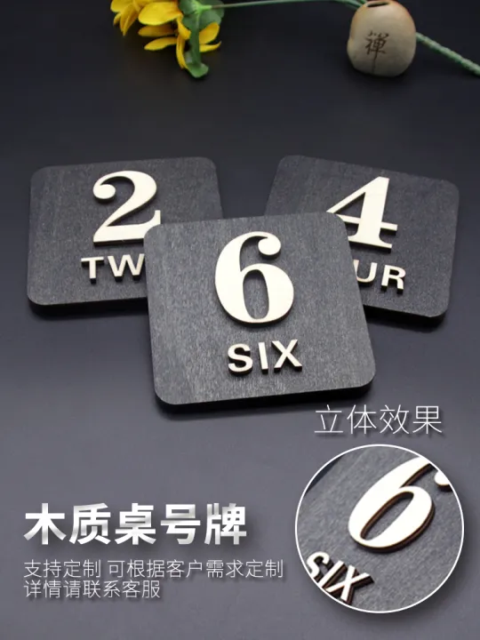 Wooden Number Card Restaurant Seat Table Number Restaurant Table Number