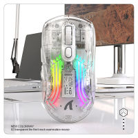 X2 RGB Backlit ไร้สายบลูทูธเมาส์7คีย์โปร่งใส RGB แสงเมาส์สำหรับเล่นเกม E-Sports เมาส์แบบมีสายสำหรับ PC