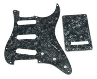 KR- ST  Pickguard,Back Plate and Screws SSS Black Pearl