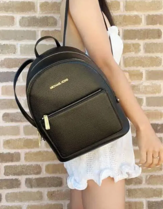 Michael Kors Adina Medium Double Zip Backpack in Black Pebble Leather with  Adjustable Shoulder Straps - Women's Backpack | Lazada PH