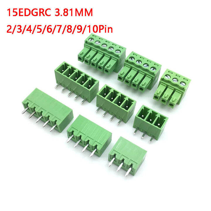 10sets 8Pin Plug In Type Universal 300V 10A 3.81mm Pitch Straight Screw Pluggable Terminal Block