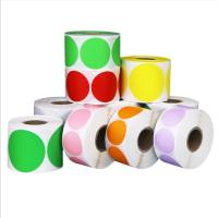 20mm/30mm/40mm/50mm/60mm Round Color Thermal Paper Sticker Self-adhesive Blank Barcode Paper Labels Sticker Stickers Labels