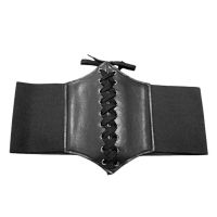 【cw】 Skin friendly Fashion Wide Faux Leather CorsetFaux Leather WaistHigh Waist forWear