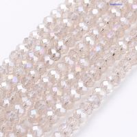 197pcs/strand fashion Electroplate Glass Beads Strands AB Color Plated Faceted Rondelle RosyBrown 2.5x2mm Hole: 0.8mm about 197pcs/strand 16.9inches for Jewelry Necklace Making