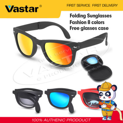 Vastar ออกแบบแบรนด์แว่นตากันแดดผู้ชายและผู้หญิงแว่นตากันแดดพับเก็บได้ผู้ชายผู้หญิง UV400เลนส์10สีกีฬาแว่นตากล่องแว่นตา