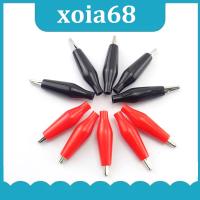 QB4LA 10pcs Test Alligator Clip 28MM Black Red Cover Crocodile Testing Electrical for Meter Probe Clamp DIY Plastic Metal