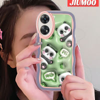 เคส JIUMOO สำหรับ OPPO Reno 8 T 5G Reno8 T A1 Pro 3D การ์ตูนแพนด้าน่ารักดีไซน์ใหม่คอลโลคลื่นนุ่มเคสมือถือกันกระแทกแบบใสสร้างสรรค์เคสโปร่งใสลายกล้องถ่ายรูปซิลิก้าเจลฝาครอบป้องกัน