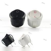 2/5pcs Black White 2PIN ON/OFF Round Rocker Toggle Power Button Switch 6A/250VAC 10A 125V AC cap with Plastic Push W6TH