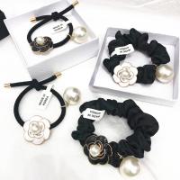 Korean Fashion Chiffon Hair Ties Temperament Elegant French Camellia Pearl Large Intestine Tie Head Rope Rubber Band Accessories Hair Accessories