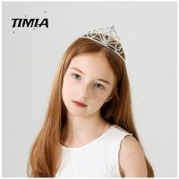 TIMIA โลหะผสมอัลลอยด์ มงกุฏวันเกิด เงินสีเงิน ทองสีทอง หัวใจ Rhinestone Tiara สง่างามเรียบหรู เงางาม แถบคาดศีรษะ