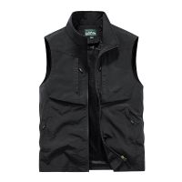 Spring Men Outdoor Vest Multi-pockets Hiking Work Photography Summer Mesh Vest Fish Vest Waterproof Breathable Waistcoat Big 8XL