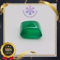 พลอยโมรา 11.69 ct. Natural Green Agate สีเขียว ไม่มีการย้อมสีเพิ่ม รูปร่างซูการ์โลฟ (Sugarloaf Shape) เนื้อเนียน สวย การันตี พลอยแท้ 100%