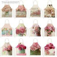 ♈✕♞ 1Pcs Nordic Flower Pattern Kitchen Sleeveless Aprons Cotton Linen Bibs 55x68cm Household Women Cleaning Pinafore Home Cooking