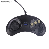 taoranbupxz จอยแพดแบบมีสาย6ปุ่มแบบคลาสสิกตัวควบคุมเกมสำหรับ Sega MD2 Mega DRIVE