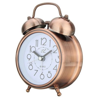 【Worth-Buy】 Uesh-กระดิ่งคู่โลหะคลาสสิกนาฬิกาปลุกควอทซ์การเคลื่อนไหวข้างเตียงแสง