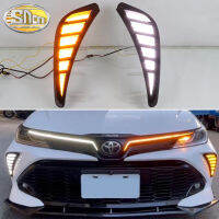 SNCN ไฟหน้าเดย์ไลท์ LED DRL 12V 2ชิ้นสำหรับกีฬา Toyota Corolla GR 2021 2022สีเหลืองสัญญาณไฟเลี้ยวสำหรับกลางคืนสีน้ำเงินโคมไฟสำหรับขับรถอัตโนมัติไฟหน้าสำหรับวิ่งกลางวัน