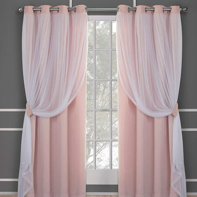 MCAO Double Layered Curtains with Sheer Blackout Curtain Darkening Thermal Insulated Window Grommet Drape for Living Room TJ6552