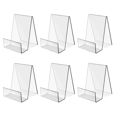 6PACK Acrylic Book Stand Clear Acrylic Display Easel Holder for Displaying Picture Albums, Books, Music Sheets