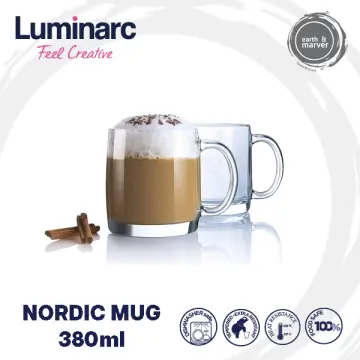 Luminarc Nordik Clear Glass Coffee Mug, 380 ml Jumbo Cup