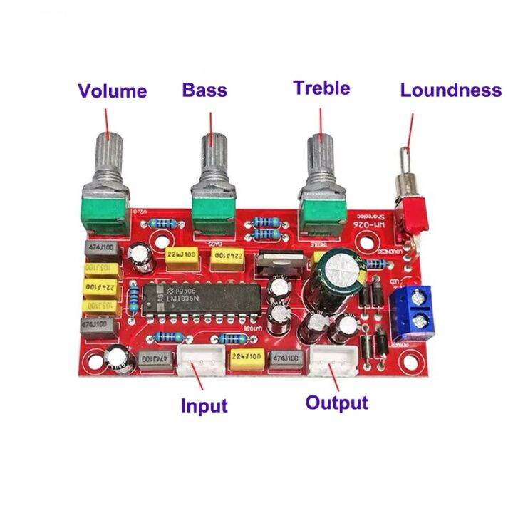 LM1036 OPAMP HIFI Pre Amplifier Preamplifier Volume Tone Treble Bass