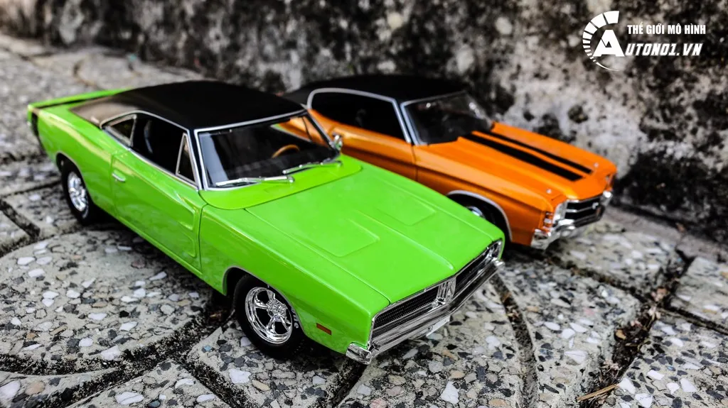 MÔ HÌNH XE CLASSIC MUSCLE - 1969 DODGE CHARGER GREEN 1:18 MAISTO 2900 |  