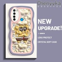 เคส Chenyyka สำหรับ Xiaomi Redmi Note 8 2021 Note 8T เคส3D การ์ตูน Spongebob ดีไซน์ใหม่ขอบครีมนุ่มเคสมือถือกันกระแทกแบบใสโปร่งใสลายกล้องถ่ายรูปเรียบง่ายอ่อนโยนฝาครอบป้องกัน