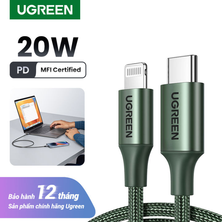 UGREEN 1m PD 20W USB C to Lightning Cable for iPhone 13 12 Pro Max MacBook  MFi USB C Fast Charging for iPhone Charger Type C Cable 