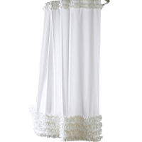 3 Size Hot Design Ruffles Shower Curtain Liner Water Repellent Mildew-Free Polyester Bathroom Curtain