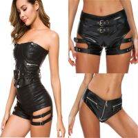 Women Sexy Faux Leather black Shorts Girl High waist Beach Hot Shorts YF049- 838