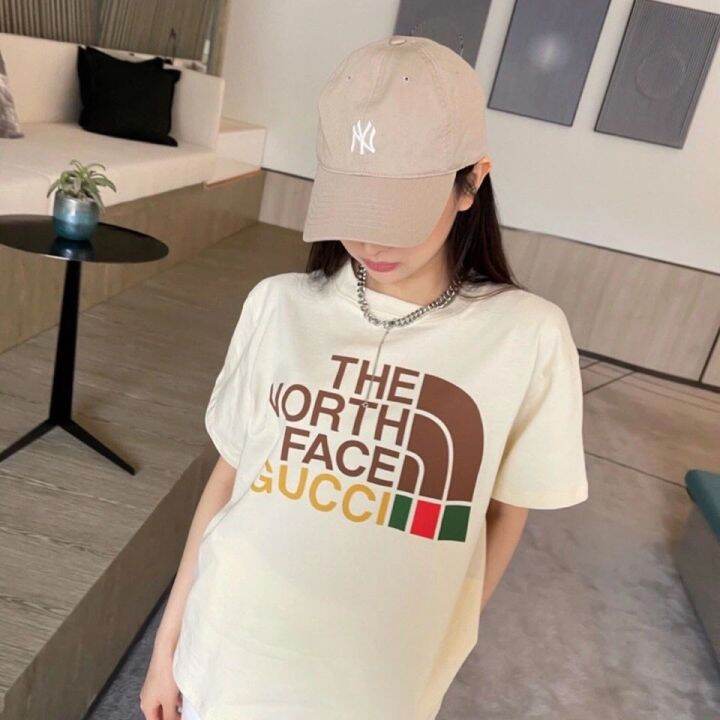 มีเช็น-north-face-เสื้อยืดผ้าฝ้ายพิมพ์ลายคลาสสิก2021แบบใหม่เท่ๆ-north-face-แขนเสื้อแขนสั้นคอกลมโลโก้ยอดนิยมสำหรับผู้หญิงและผู้ชาย