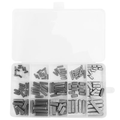 140Pcs Key Stock Assortment 10mm x12mmx 16mm x20mm x25mm x30mm Key Stock Keystock Round Ended Feather Key Parallel Drive Shaft Keys Set