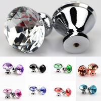 ◇ Diamond Shape Design Crystal Glass Knobs Cupboard Pulls Drawer Knobs Kitchen Cabinet Handles Furniture Handle Hardware