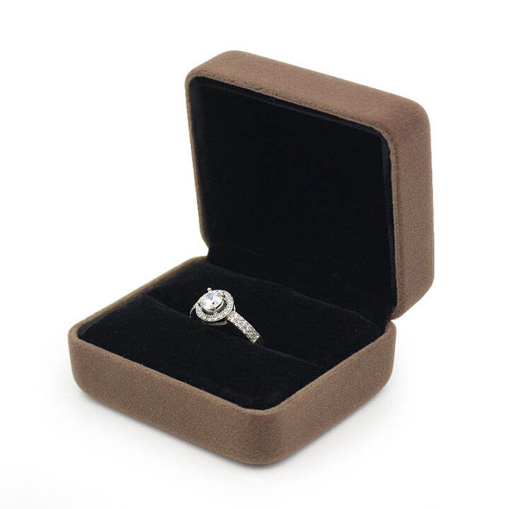 Pendant Necklace Box Style Coffee Flannelette Box Flocking Iron Box