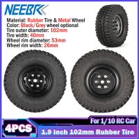 NEEBRC 4ชิ้น1.9นิ้ว102มม. และชุดล้อยางล้อรอกหมุนโลหะ12มม. Hex RC สำหรับ1/10รถ RC Buggy ทางวิบากตีนตะขาบ Traxxas TRX4 TRX6 SCX10ชิ้นส่วน RC4D90