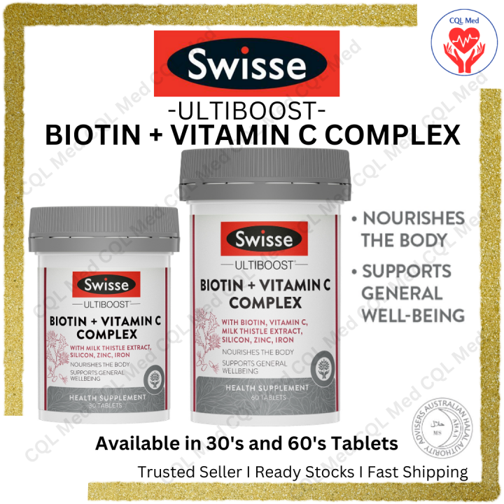 Swisse Ultiboost Biotin + Vitamin C Complex 30’S and 60’S (For General
