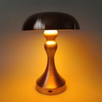 ❇▥ Nordic Led Gold Table Lamp for Bar Hotel Decoration Mushroom Rechargeable Desktop Night Lights 3color Touch Switch Bedside Lamp