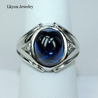 Lkyou New European Style Fashion Sapphire Ring Cool Man Locomotive Hip thumbnail