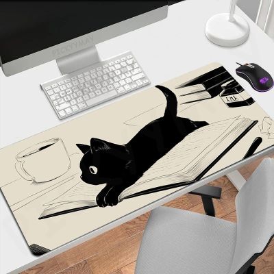 แผ่นรองเมาส์ Gamer แผ่นรองเมาส์แมวหมึก แผ่นรองเมาส์ขนาดใหญ่ที่น่ารัก kawaii ยางธรรมชาติเดสก์ท็อป Rug PC Desktop Pad แผ่นรองเมาส์ออกแบบ