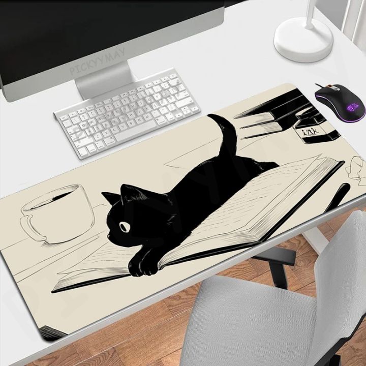 แผ่นรองเมาส์-gamer-แผ่นรองเมาส์แมวหมึก-แผ่นรองเมาส์ขนาดใหญ่ที่น่ารัก-kawaii-ยางธรรมชาติเดสก์ท็อป-rug-pc-desktop-pad-แผ่นรองเมาส์ออกแบบ