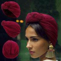 【YF】 Woman Muslim Headscarf Cap Cotton Headband African Head Wraps Elegant Retro Turban for Ladies Beanies Caps Headpiece